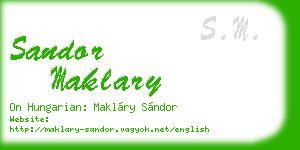 sandor maklary business card